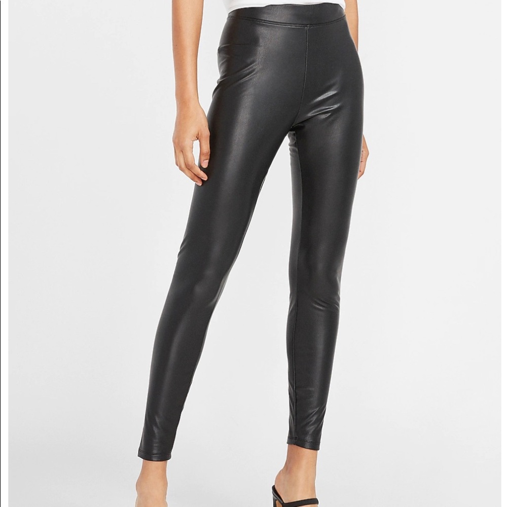 Express Super High Rise Vegan Leather Leggings NWT